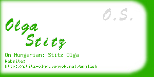 olga stitz business card